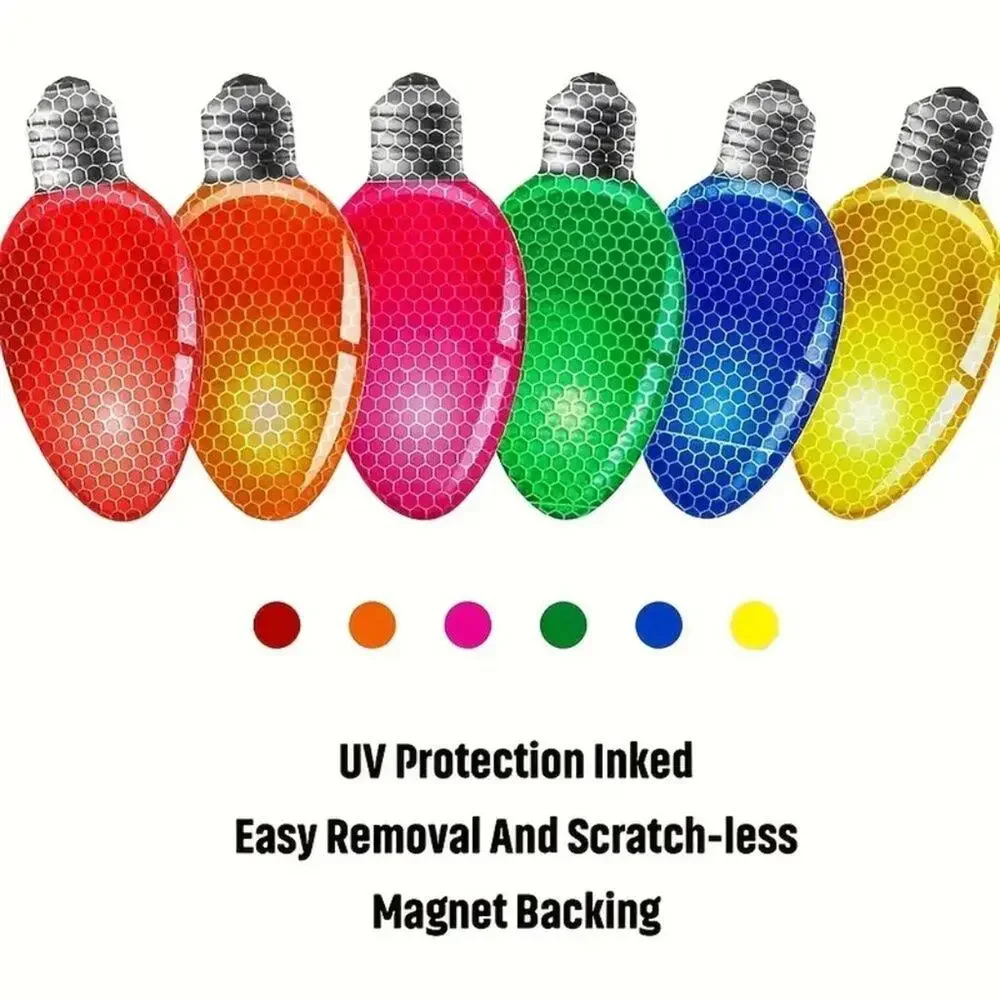 Reflective Holiday Lights Car Magnets, 20 pc set